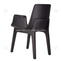 Black genuine leather Ventura armchair